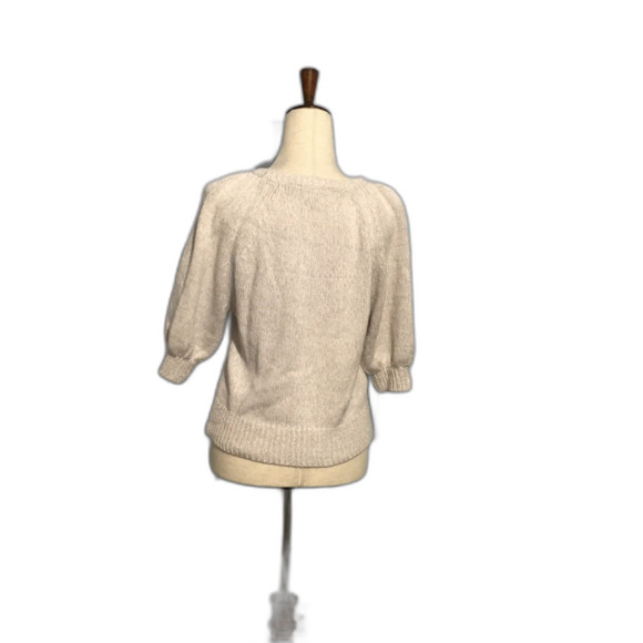 Ann Taylor Cream Boat Neck Ribbed Sweater XS Cotton Blend - Picture 4 of 7